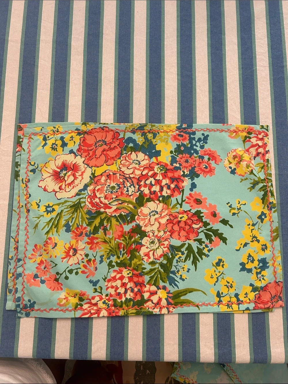 April Cornell floral fabric placemats NWOT